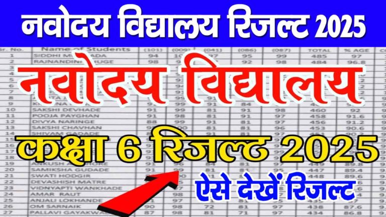 Navodaya Class 6th Result